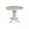 International Concepts 36 in. Solid Wood Round Top Pedestal Dining Table with 2 Chairs, Unfinished K-36RT-23B-C613-2 - alternate 2